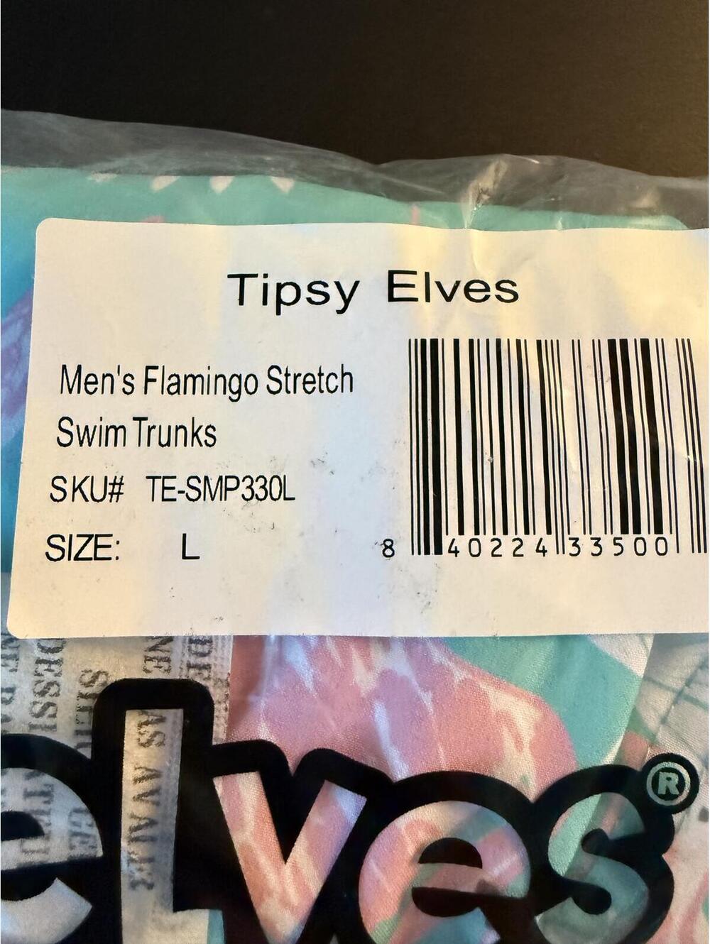 NWT Tipsy Elves Men's Flamingo Swim Trunks Size Large - Picture 5 of 6